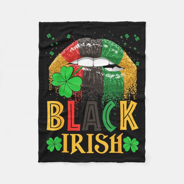 Black Irish Dripng Lips African American St Patric Fleecedecke (Vorderseite)