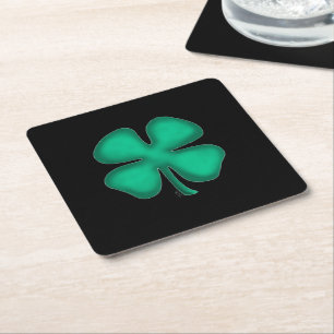 Black Irish Paper Drink Coaster Rechteckiger Pappuntersetzer