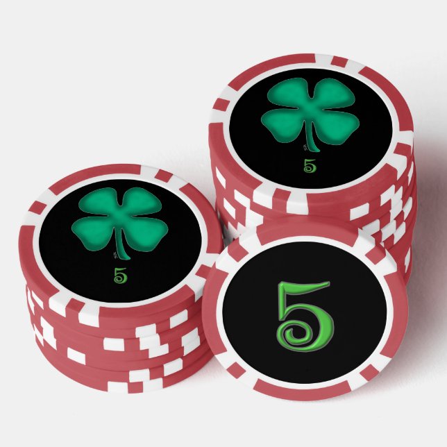 Black Irish Red 5 Strip Poker Chip (Stapel)