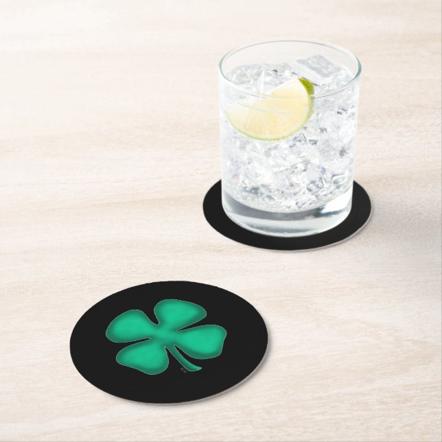 Black Irish Round Paper Drink Coaster Runder Pappuntersetzer (Vor Ort)