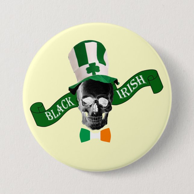 Black Irish St Patrick's Day Button (Vorderseite)