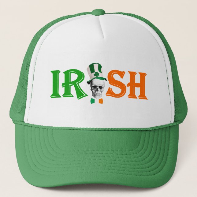Black Irish St Patrick's Day Truckerkappe (Vorderseite)