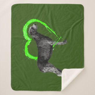 Black Irish Wolfhound Green Heart Sherpadecke