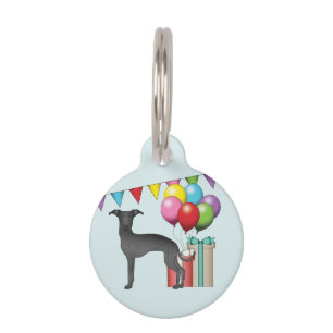 Black Italian Greyhound Colorful Happy Birthday Haustiermarke