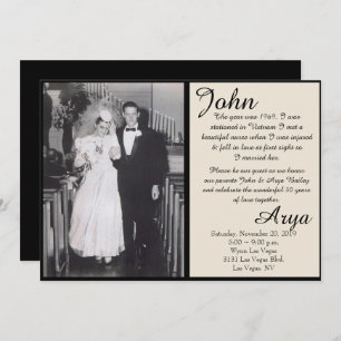 Black & Ivory 50 Jahre Liebe Jahrestag Einladung