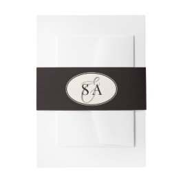 Black Ivory Classic Oval Old Money Wedding Einladungsbanderole