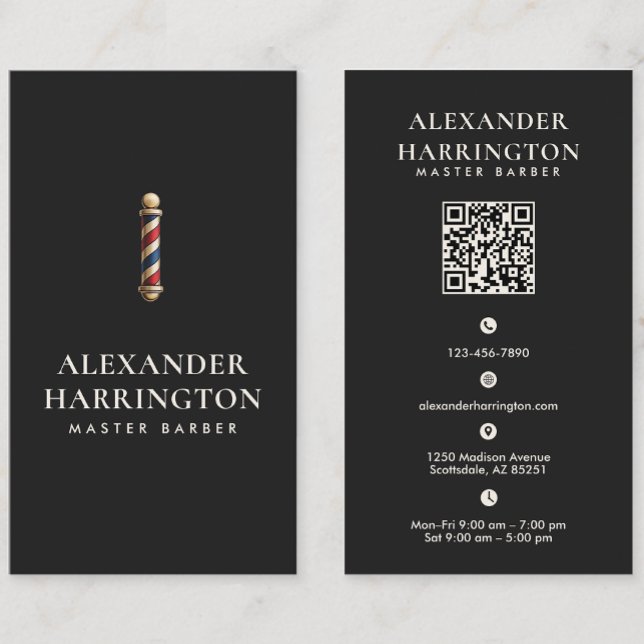 Black Ivory Master Friseur QR-Code Visitenkarte (Von Creator hochgeladen)
