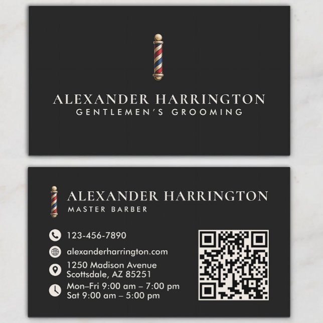 Black Ivory Master Friseur QR-Code Visitenkarte (Von Creator hochgeladen)