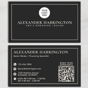 Black Ivory Qr-Code Social Icon Barbier Pflege Visitenkarte
