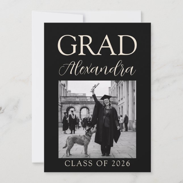 Black Ivory Veterinary Medicine Graduation Party Einladung (Vorderseite)