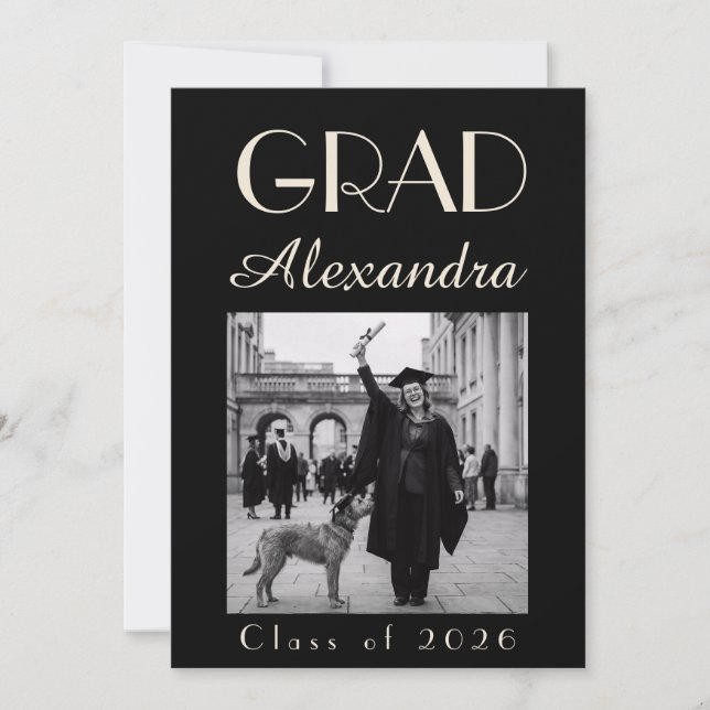 Black Ivory Veterinary Medicine Graduation Party Einladung (Vorderseite)