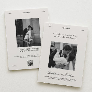 Black & Ivory Vintage Gerichts Hochzeit Termin mer Einladung
