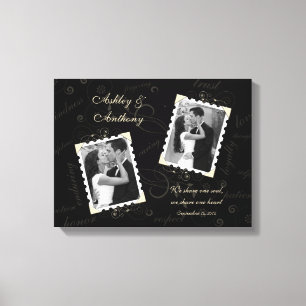 Black Ivory Wedding Foto Wrapped Canvas Print Leinwanddruck