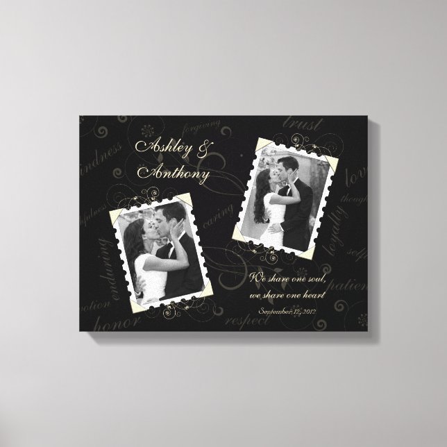 Black Ivory Wedding Foto Wrapped Canvas Print Leinwanddruck (Vorderseite)