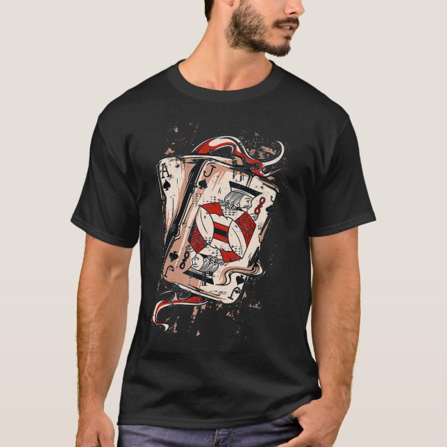 Black Jack 21 Ace Jack Poker Gamblers  T-Shirt (Vorderseite)