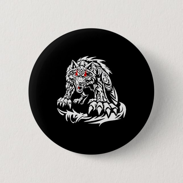 Black Jacob Fatu Wolf Button (Vorderseite)
