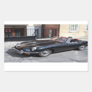 Black Jaguar E Type Rechteckiger Aufkleber