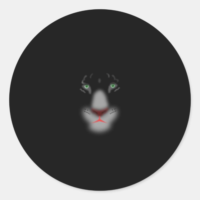 Black Jaguar oder Panther Big Cat Face Runder Aufkleber (Vorderseite)