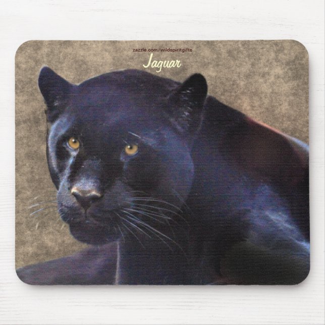 Black Jaguar Panther Big Cat Wildlife Mousepad (Vorne)