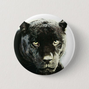 Black Jaguar Panther Button