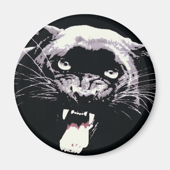 Black Jaguar Panther Magnet (Vorne)