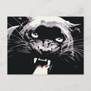 Black Jaguar Panther Postkarte
