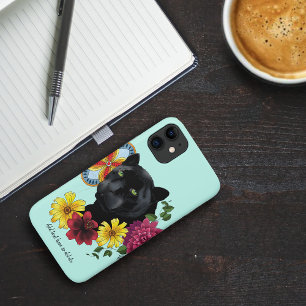 Black Jaguar Portrait Blume Case-Mate iPhone Hülle