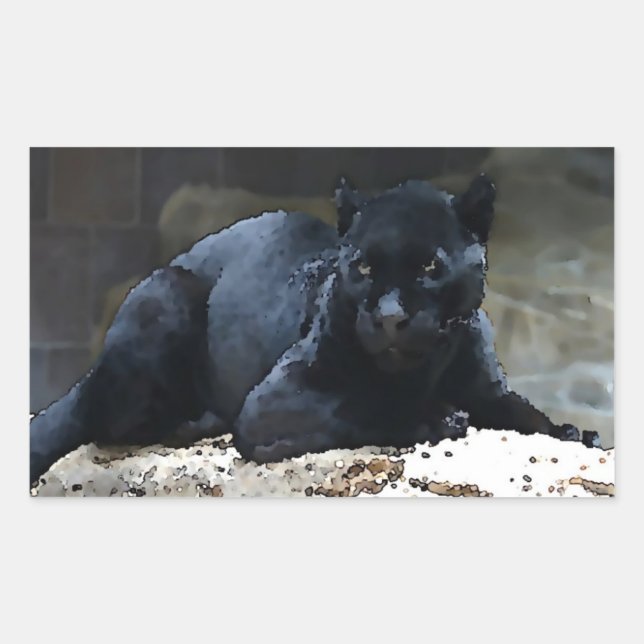 Black Jaguar Rectangle Stickers (Vorderseite)