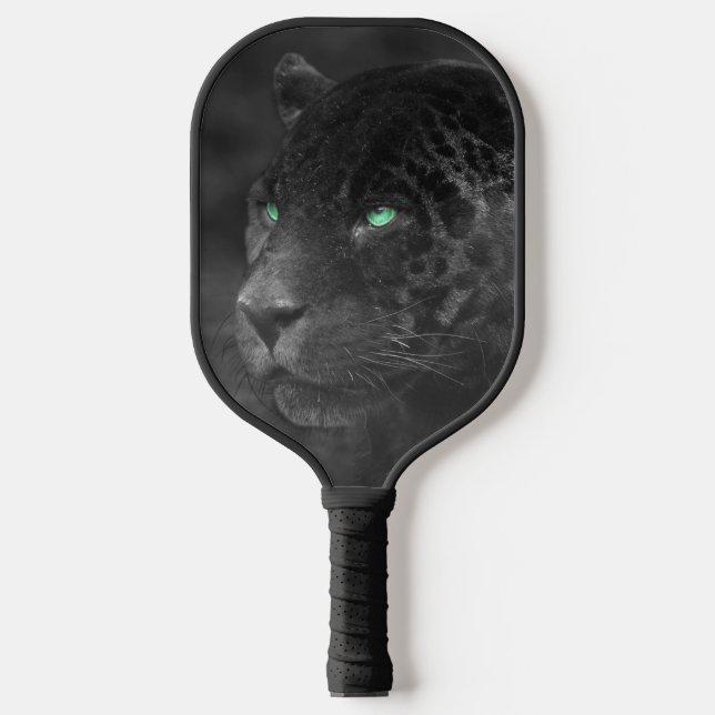 Black Jaguars Emerald Gaze Pickleball Schläger (Vorderseite)