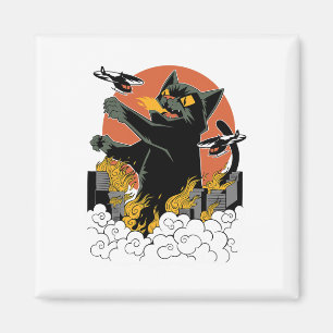 Black Japanese Catzilla Sunset - Klicken Sie auf " Magnet