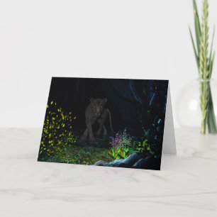 Black Jaquar in the Woods Greeting Card Karte