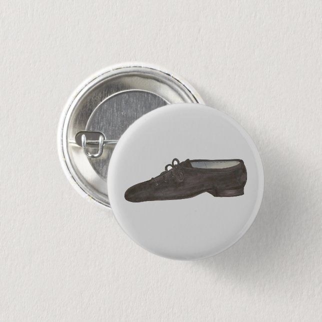 Black Jazz Dance Shoe Dancer Birthday Party Button (Vorne & Hinten)