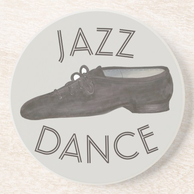 Black Jazz Dance Shoe Teacher Choreograf Sandstein Untersetzer (Vorne)