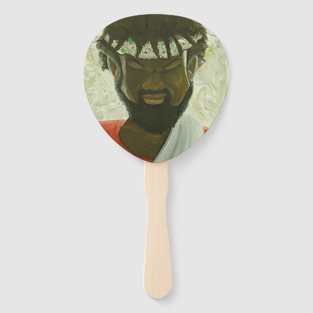 Black Jesus gibt Hand Fan zurück Fächer (Vorderseite)