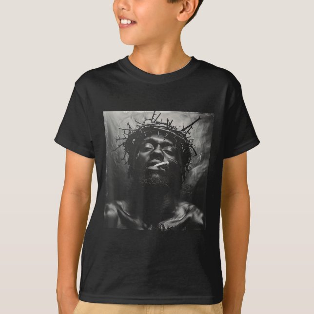 Black Jesus Smokes, Christianity, Church, Christ,  T-Shirt (Vorderseite)