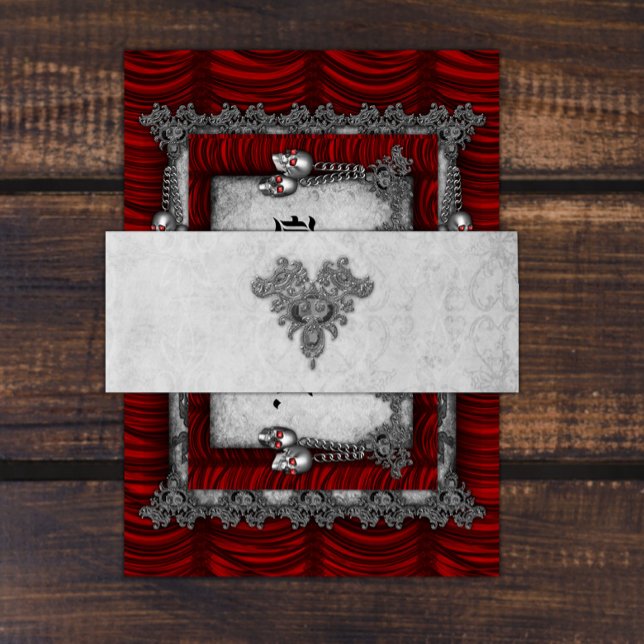 Black Jewel Gothic Wedding Einladungsbanderole (Von Creator hochgeladen)