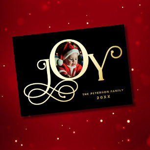 Black Joy Foto Real Gold Foil Frische Pasta machen Folien Feiertagskarte