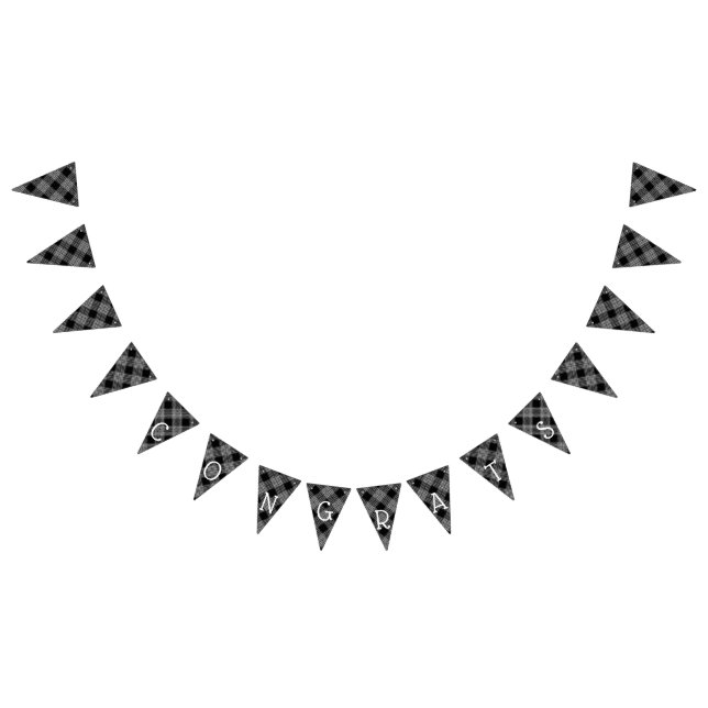 Black Kariert Glückwunsch Bunting Banner (Alle)
