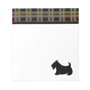 Black Kariert Scottish Terrier Notepad Notizblock