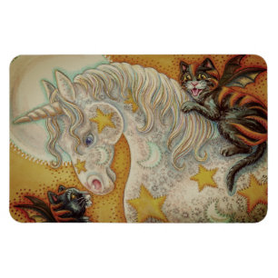 BLACK-KATZEN UND HALLOWEE UNICORN-Leere Magnet