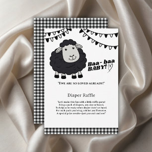 Black Kawaii Little Lamb Baby Dusche Begleitkarte