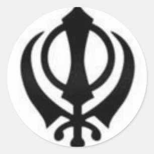 Black Khanda Runder Aufkleber