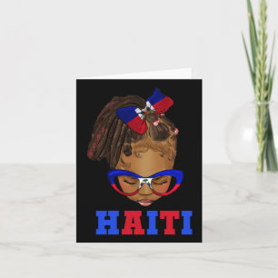 Black Kid Afro Messy Bun Haitian Girl Haiti Indepe Karte