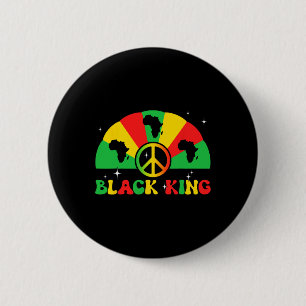 Black King African American Junetenth 1865 Black Button