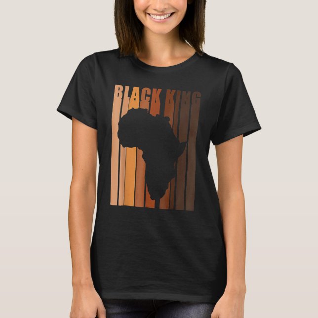 Black King Black History Month Melanin Afro Frican T-Shirt (Vorderseite)