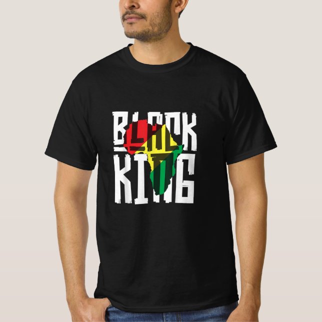 Black King Boys Men History Mond Africa Tribal T-Shirt (Vorderseite)