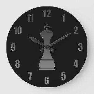Black King Chess Große Wanduhr