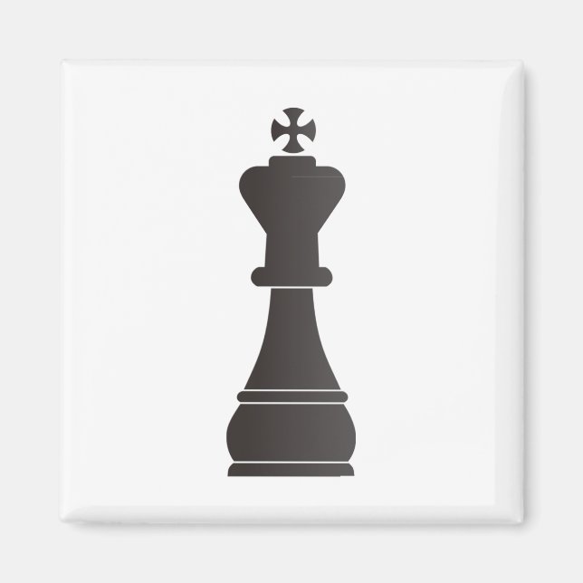 Black King Chess Magnet (Vorne)
