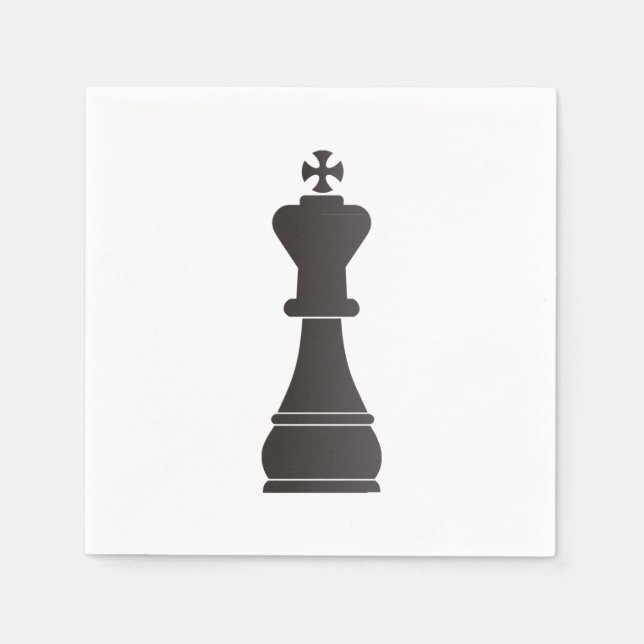 Black King Chess Serviette (Vorderseite)