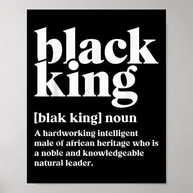 Black King Definition African Black Pride Melanin Poster (Vorne)